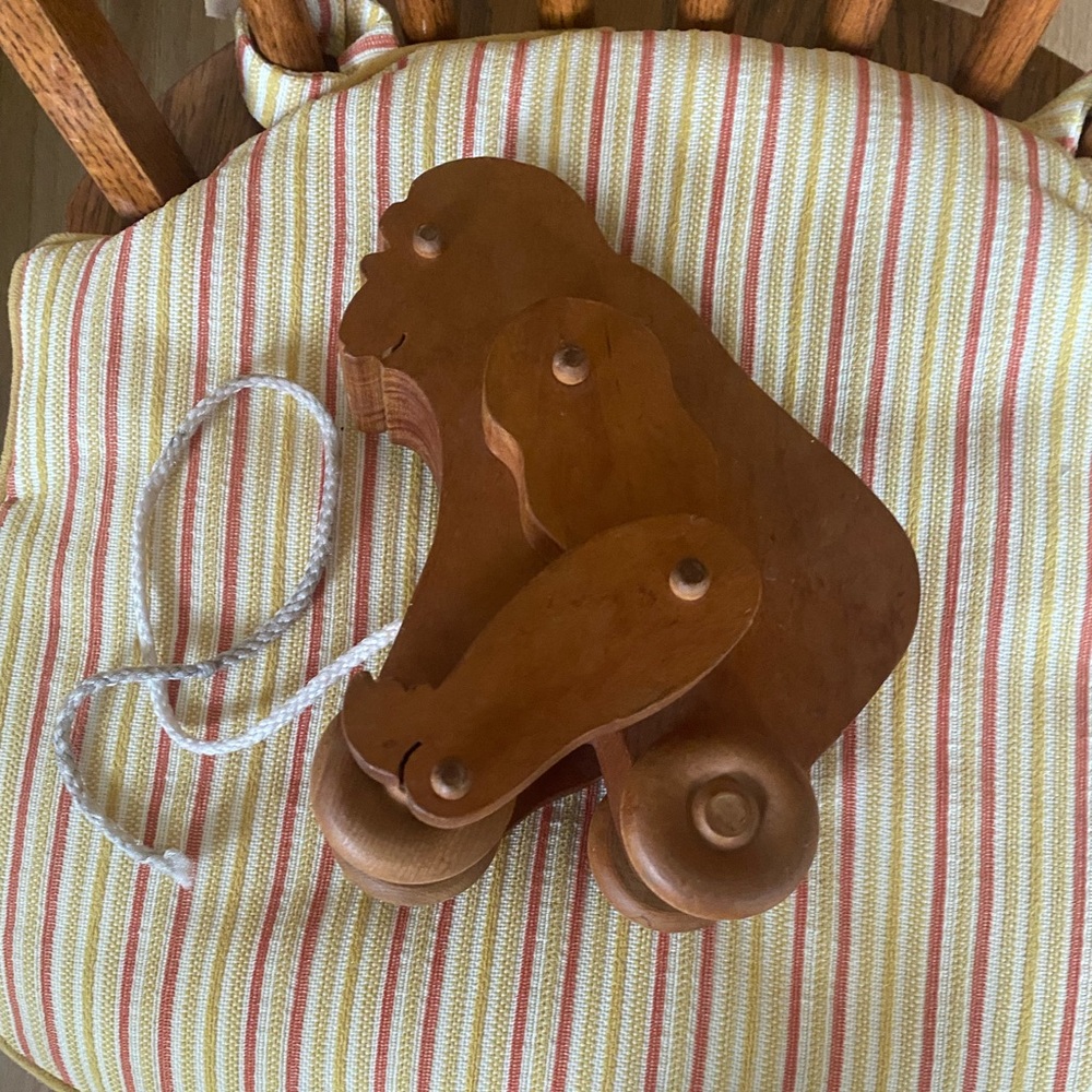 Vintage Wooden Gorilla Pull Toy